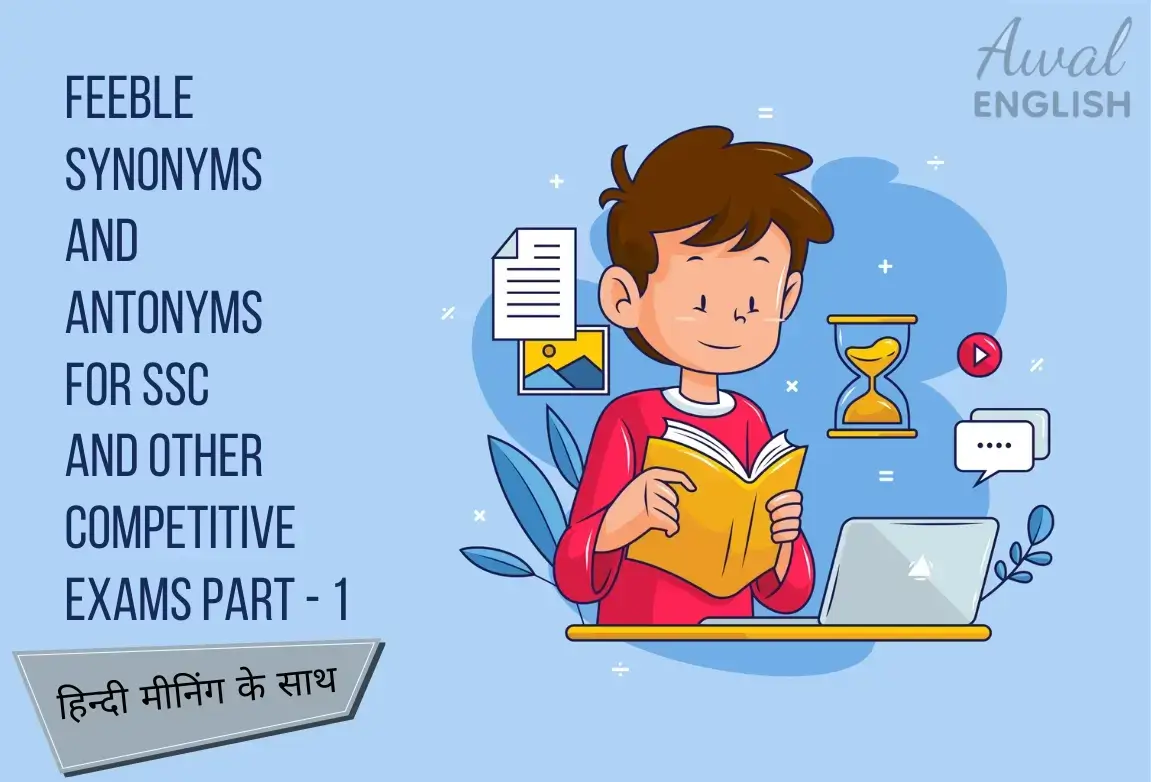 Boy Reading Book Feeble Synonyms and Antonyms