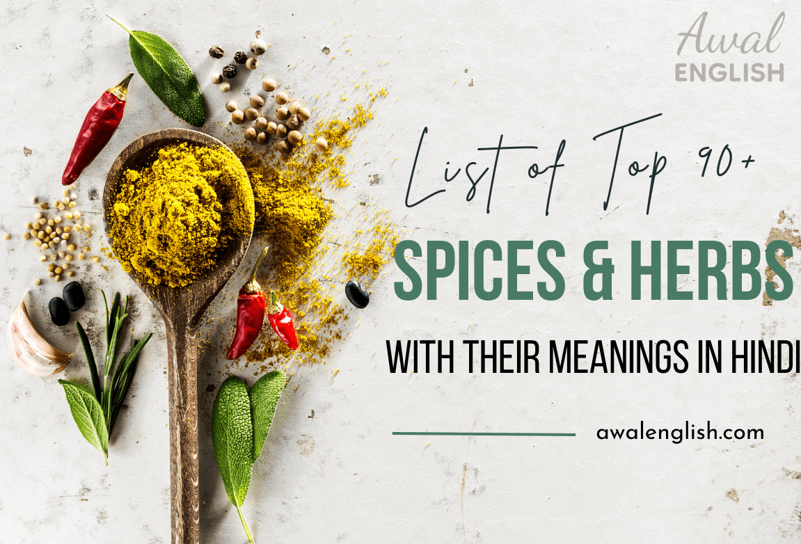 List of Top 90+ Spices and Herbs with Their Meanings in Hindi