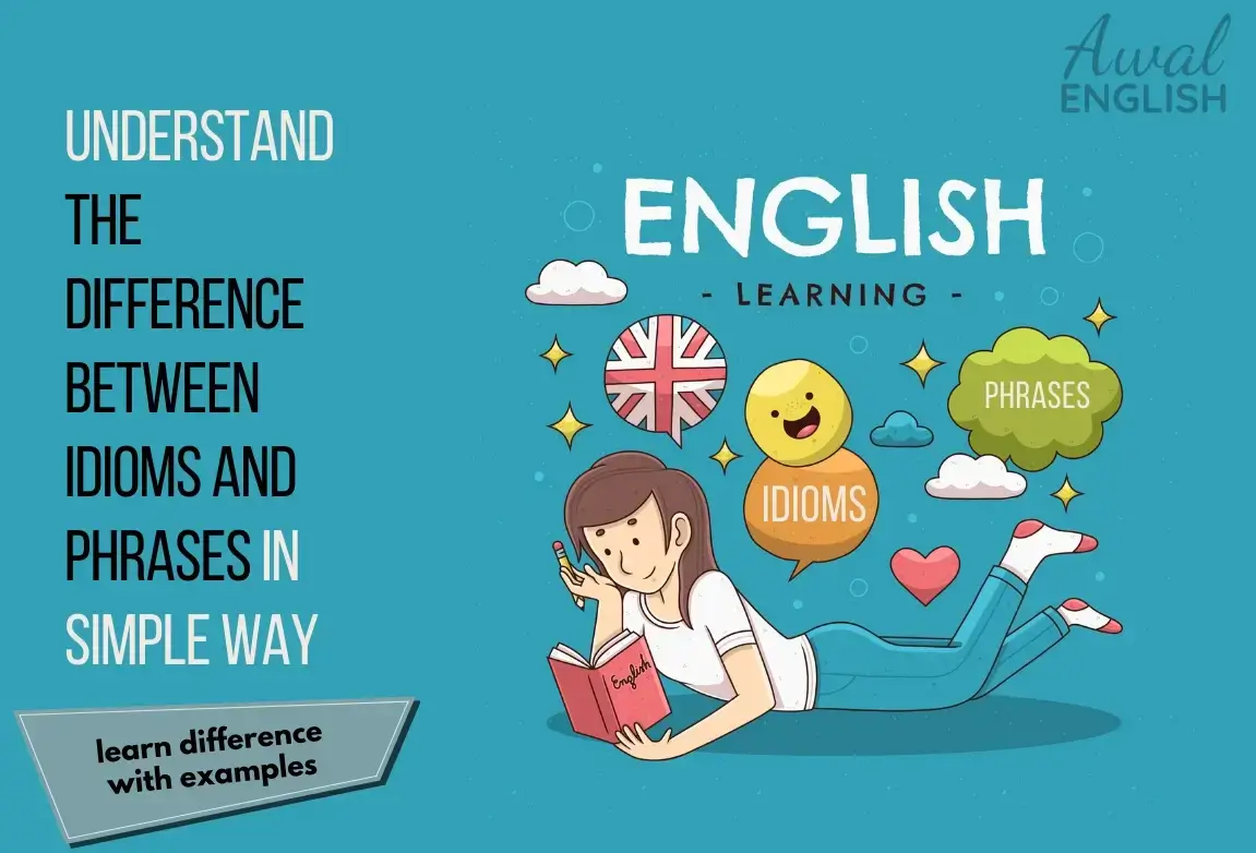 girl reading book difference between idioms and phrases